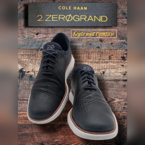 Cole Haan Original Grand Long Wingtip Oxford Navy Shoe Men Sz 11M Casual Loafer main image 12